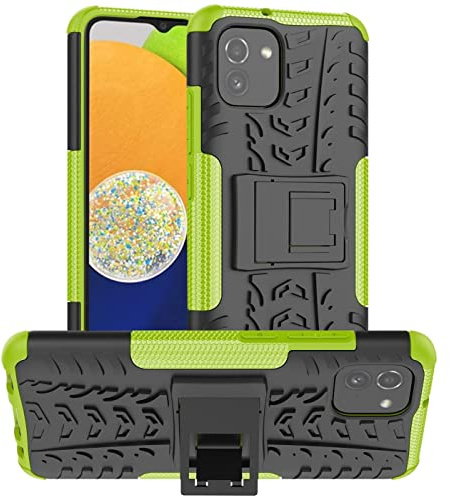 Verco Schutzhülle für Samsung Galaxy A03 Hülle, Armor Outdoor Handyhülle für Samsung A03 Case Panzer Hardcase [Cover geeignet für Baustelle], Grün