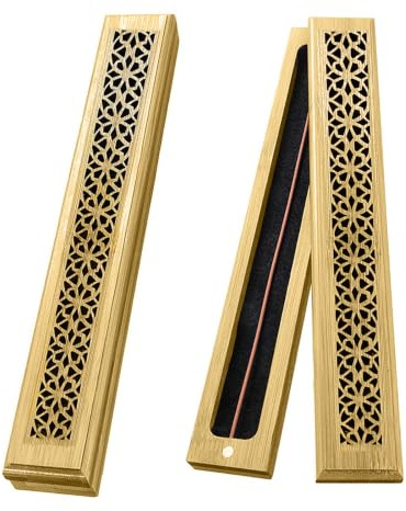 2 Pezzi Bruciatore di Incenso di Bambù, Porta Incenso in Legno, Scatola di Bruciatore di Incenso, Applica a per Meditazione, Yoga, Aromaterapia