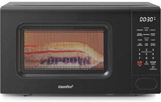 COMFEE CMO-C20M1WB Countertop Microwave Oven with 11 power levels, Fast Multi-stage Cooking, Turntable Reset Function, Speedy Cooking, Weight/Time Defrost, Memory function, Children Lock, 700W