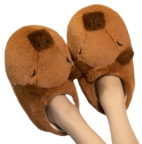 Zapatillas de capibara, pantuflas de felpa de animales, 2024 nuevas y lindas pantuflas cálidas para casa y niñas