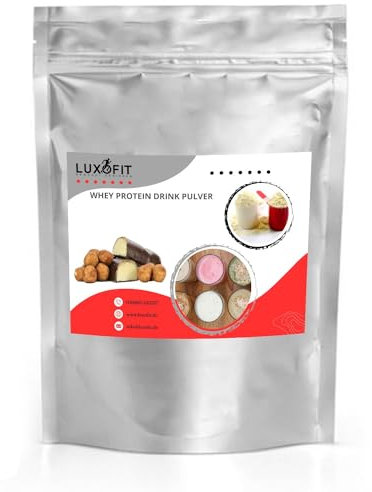 Luxofit Marzipan Whey Proteinpulver 1 Kg mit L-Carnitin, Eiweißpulver, Fitnessshake mit verschiedenen Geschmacksrichtungen, Muskelaufbau Ergänzungsmittel, natürliche Aromen