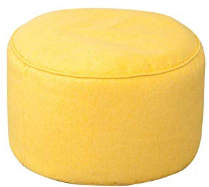 Ottomans Runder Fußhocker aus Stoff, Pouf, Pouf, Sofa, Wickelhocker, modernes minimalistisches Design mit Reißverschluss, Höhe 5 cm, Gelb (Gelb)