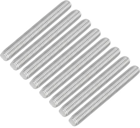 QUARKZMAN 8 Stück Gewindestangen, M10 x 80mm, 304 Edelstahl, Gewindestab mit metrischem Vollgewinde, M10-1,5 Gewindestift für Möbel- und Maschinenmontage