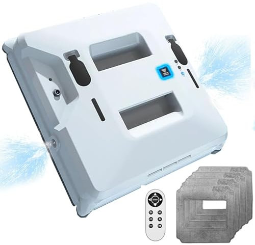 Robot Lavavetri (2 Min/M²), Robot Intelligente Per La Pulizia Dei Vetri Quadrati 3000Pa - 3 Modalità Di Percorso E Spruzzo D'Acqua Remoto, Lavatrice Elettrica, Per Tavoli Finestre Alte