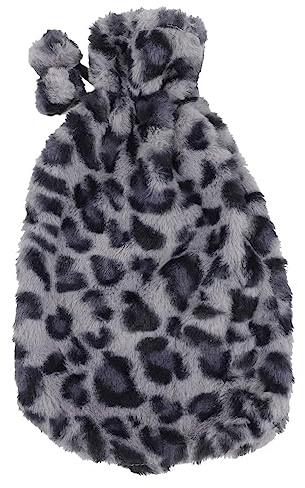Healeved Copertura Per Borsa Dell’acqua Calda in Pelliccia a Fantasia Leopardo, Fodera Morbida Rimovibile e Riutilizzabile, Portatile Per Uso Domestico, Ufficio e Regalo Per Adulti e Amici