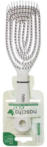 Nascita Eco Haarbürste - Entwirrbürste ohne Ziepen - für Damen, Herren & Kinder - Detangler Lockenbürste für nasses und trockenes Haar - auch für Locken & lange Haare - Hair Brush Beige