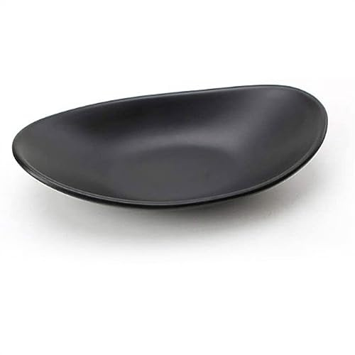 Bols à pâtes Assiettes à apéritif 1 paquet Assiette creuse Assiette à dîner ovale noire mate Assiette à collation de cuisine Assiette à dessert aux fruits Vaisselle en porcelaine imitation Assiet