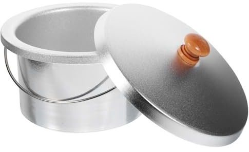 UTHCLO Pot Intérieur en Aluminium Accessoire Sûr et Résistant avec Couvercle 600cc Set de 2 Pièces Argenté pour Chauffe-cire pour Machine à Fondre la Cire