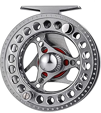 YZWHKJ Fliegenrolle,Fliegenfischen-Rolle Fliegenfischen-Rolle Geschwindigkeitsverhältnis 5/6 7/8 Angelrolle mit CNC- Bearbeitete Aluminiumlegierungs-Körperfliegenrollen(Silver 7-8)