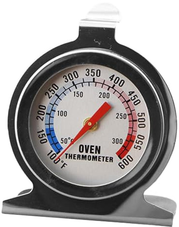 Affichage à la température du four en acier inoxydable - thermomètre de cuisson analogique pour la cuisson | Support de température avec un cadran facile à lire, moniteur de chaleur fiable pour