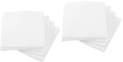 BESPORTBLE 4 Ensembles Chiffon D'essuyage é Argenterie Chiffon De Nettoyage De Lunettes Chiffon De Polissage Pour Bijoux Monocle Lingettes De Nettoyage Suède Blanche 50 Pièces * 4
