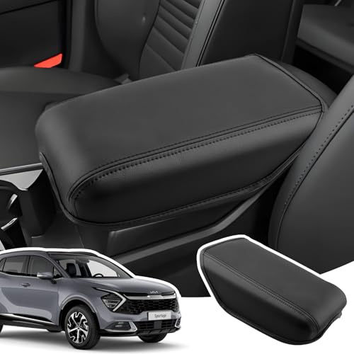 LANGBEAN Copribracciolo per Kia Sportage HEV/MHEV/PHEV 2022-2025 | Cambio Elettronica / Automatico, Copertura per Bracciolo Console Centrale, Materiale Pelle PU, Accessori Alzare il Bracciolo