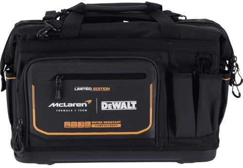 DEWALT Bolsa de herramientas McLaren de 20 pulgadas – Bolsa de herramientas de alta resistencia con base reforzada, estilo McLaren audaz y amplio almacenamiento para herramientas de grado profesional