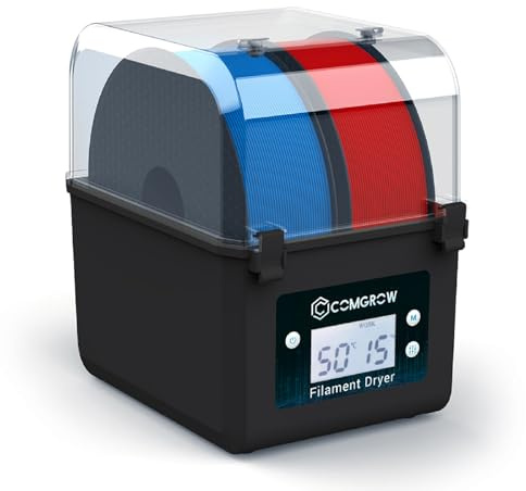 Comgrow Secador de filamentos SH01,caja de almacenamiento de filamentos de impresión 3D de 2 carretes,mantiene los filamentos secos durante la impresión 3D,compatible con materiales PLA,PETG, ABS etc