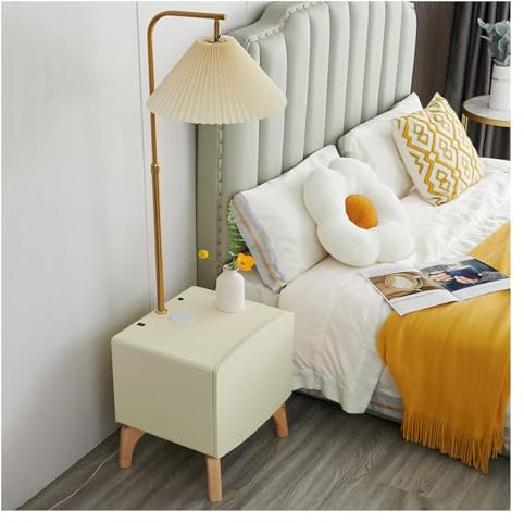 CJHFR472SG Moderne Lampadaire avec table, table de chevet avec tiroir, port USB, table d'appoint avec lampe attachée, table d'appoint avec lampe de lecture for salon, chambre à coucher Decoration