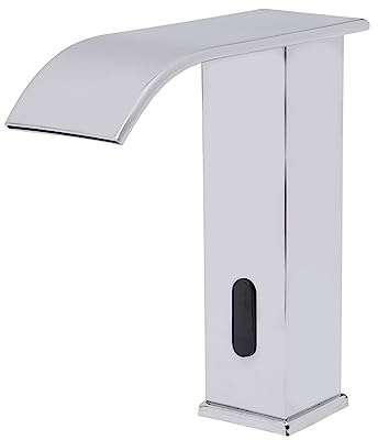 Grifo de agua con sensor de infrarrojos de acero inoxidable, grifo de lavabo sin contacto, funciona con pilas, temperatura entre 0 y 80 °C, ajustable para lavabos en baño y cocina