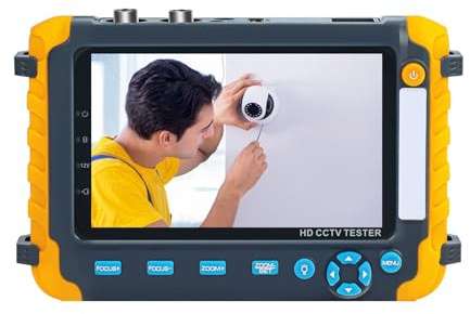 ZKLGS Monitor CCTV Tester IV8W 8MP CCTV Tester for Telecamere di Sicurezza Monitor LCD TFT da 5 Pollici for 4 in 1 TVI AHD CVI Tester Analogico for Telecamere di Sicurezza Test Video