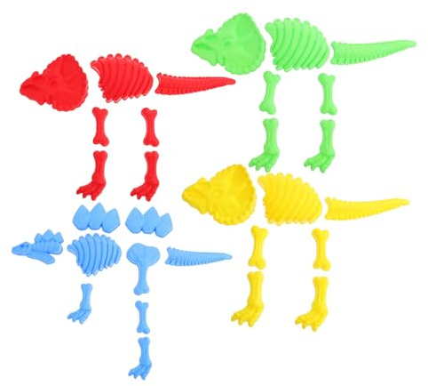 CORHAD 4 Sätze Teiliges Dino Sandspielzeug Strandspielzeug Sandförmchen Wiederverwendbar Sicheres Kunststoff Dinosaurierformen für Kreatives Am Strand
