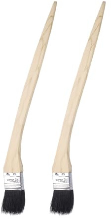 QUARKZMAN 2 Pinceles Curvos para Radiador De 1.5 De Ancho con Cerdas Suaves Y Mango Largo De Madera para Pintura Y Tratamiento De Paredes DIY