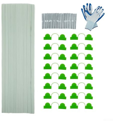 Yuanpgky Serre cerceaux de support pour plantes, cadre tunnel de croissance pour jardin, poteaux en acier revêtu de fibre de verre avec revêtement en caoutchouc noir, assemblage à faire soi-même pour