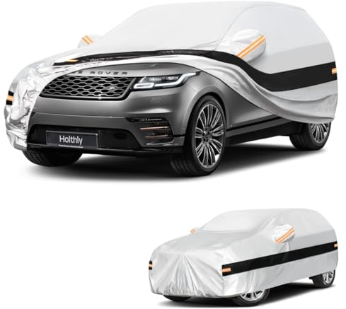 Holthly Autoabdeckung SUV Passend für Range Rover Sport（2013-2026） 10 Schichten Vollgarage Auto Abdeckplane 100% Wasserdicht Autoplane Outdoor Autogarage Wasser,Staubschutz,Wind,Regen und UV Schutz.