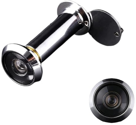 FUGYTVEN Door Viewer Peephole, 200°Wide Angle Front Door Peephole with HD Glass Lens, Chrome Spy Hole Multi Style Door Spy Hole, Universal Door Eye Hole for 16-21mm Door Hole & 70-100mm Door Thickness