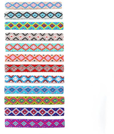 YIPFEN Pulseras de Tela Trenzadas Artesanales, Pack 12 Unidades Ajustables Multicolor, Joyería Bohemia Suave y Resistente, Idea Original para Intercambio de Amistad y Regalos