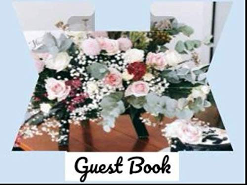 Events Guest Book with floral interior: Reunion, Retirement, Birthday, Wedding, Graduation, Baby Shower, Registration, party signs, funeral guest ... & funeral services with removable pages