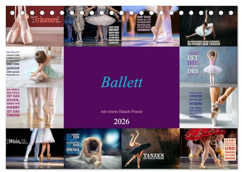 Ballett mit einem Hauch Poesie (Tischkalender 2026 DIN A5 quer), CALVENDO Monatskalender: Eine magische Synergie