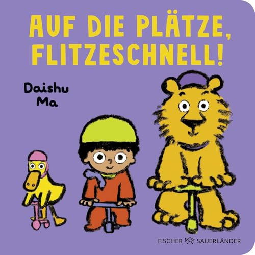 Auf die Plätze, flitzeschnell!: Pappbilderbuch über Freundschaft, Hilfsbereitschaft und Laufrad fahren für Kinder ab 2 Jahren