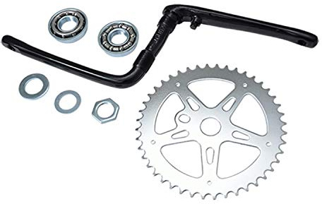 Kurbelgarnitur BMX, Monoblock, 44 DTS, Silber (Set mit Becken) D1/2