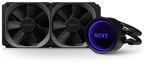 NZXT Kraken X53 240mm - RL-KRX53-01 - AIO RGB CPU Liquid Cooler - Rotating Infinity Mirror Design - Improved Pump-Powered By CAM V4-RGB Connector-Aer P 120mm Radiator Fans (2 Included), Black, X Gen 3