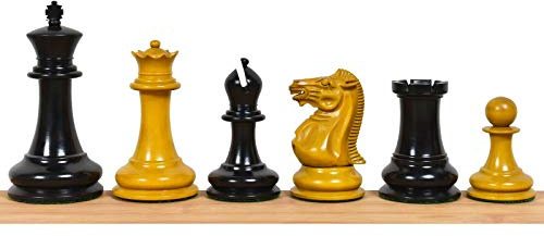 1849 Jaques Cook Staunton Chess Pieces Only Collectors Set - Ebony Wood - 3.75 King