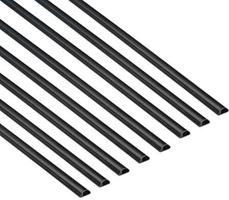 D-Line Micro+ Canal Portacables de 8 Metros, Cubierta de Cable Autoadhesiva, Solución de Gestión de Cables, 20mm (Ancho) x 10mm (Alto), 8 Piezas de 1 Metro (Multipack de 8 metros), Negro