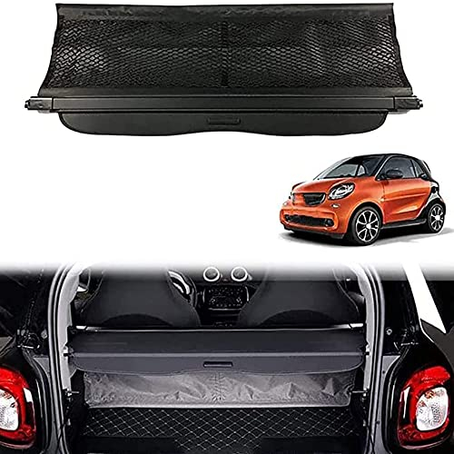 Funiur Auto Laderaumabdeckung Kofferraumabdeckung Rollo für Smart Fortwo 2015-2020, Einziehbar Laderaumabdeckung Rollo, Kofferraum Ablagen Schutz Abdeckung Cargo Cover