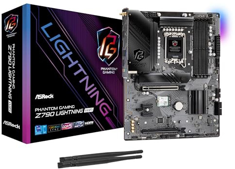 ASRock Z790 Lightning WiFi LGA1700 Motherboard, Intel 14th/13th/12th Gen Support, DDR5 7600+ OC, PCIe 5.0, Killer WiFi 6E, 2.5G LAN, 16+1+1 Power Phase, 8-Layer PCB