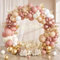 Pink Balloon Arch Kit, 115pcs Rose Gold Balloon Arch Dusty Pink Rose Gold White Cream Balloons with Golden Confetti Birthday Balloons for Girls Women Wedding Bride To Be Bridal Shower Valentines