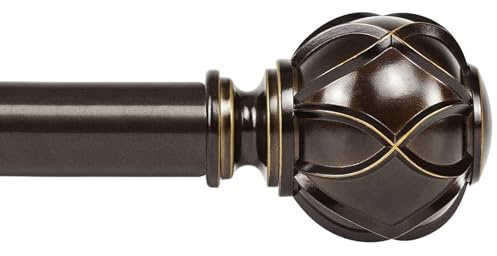 KAMANINA Bastone per tende extra lungo da 350 a 495 cm, in bronzo, resistente, per finestre da 300 a 430 cm, aste regolabili per tendaggi con finiture a rete