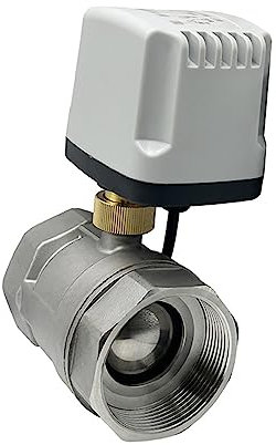 PRIMUZ 1-1/2 Zoll Edelstahl IP65 motorisierter Kugelhahn 220 V 12 V 24 V 3-Draht 2 Steuerung Messing elektrischer Kugelhahn 1 Stück (Color : 12VDC, Size : 1.5 Inch)