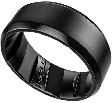 Men's Tactical Silicone Rings, 9mm Wide 2.5mm Thick Rubber Wedding Bands for Him, Breathable Working Man's Performance Ring