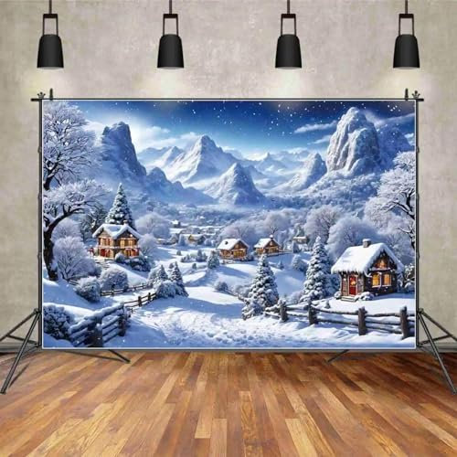 Kulisse Weihnachtsdorf Fotozone Hintergrund Holzhaus Winterdekoration Schnee Bergstraße Fotoanruf Schießen Requisiten