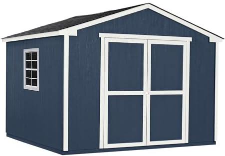 Handy Home Products Charleston Value Gable 10x10 Do-It-Yourself Wooden Storage Shed with Floor, 2x3 framing- Does not Include Paint or Roofing Shingles