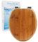 sanicomfort WC-Sitz Bambus mit Absenkautomatik | Toilettensitz aus Echtholz | Soft-Close | Antibakteriell, belastbar, oval, universell | Edelstahl-Scharniere – dark