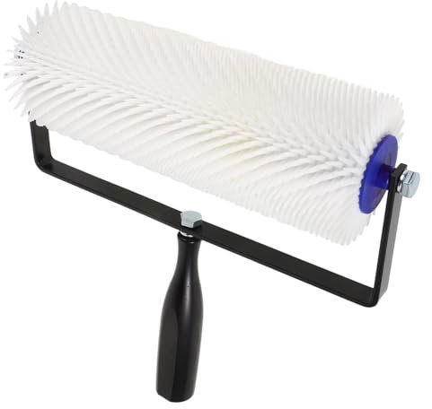 HOMSFOU Spiked Roller for Self Leveling Floor Epoxy Flooring 10 Inch Screed Spike Roller Defoaming Tool for Cement Concrete Surface Treatment