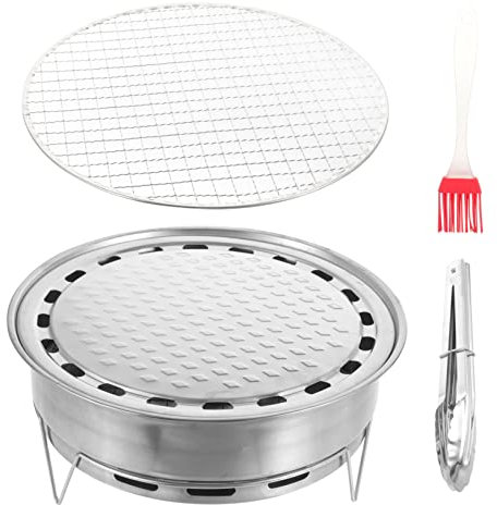 UPKOCH Parrilla Portátil De Acero Inoxidable Para Camping Barbacoa Al Aire Práctica Herramienta De Cocina Incluye Necesario Para Asar