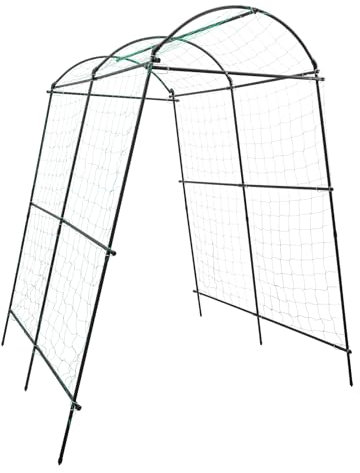 Arco da giardino, traliccio per rose, Q195, in acciaio, larghezza regolabile, adatto per zucca, rose e verdure, nero, decorazione da giardino