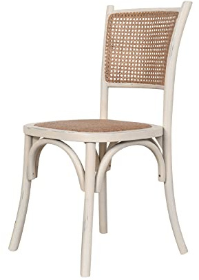 Biscottini Sillas de comedor de madera maciza y ratán - cocina y sala de estar de ratán - sillas de exterior e interior para eventos - paja rústica - Thonet vintage