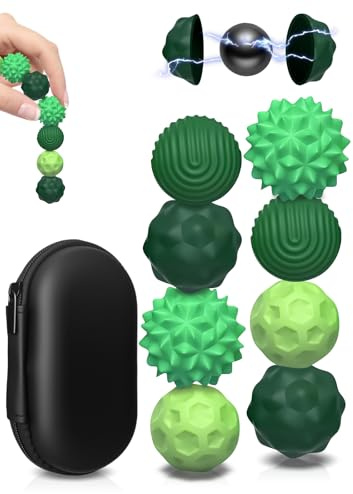 8 Stück Magnetische Fidget Balls, Anti-Stress Spielzeug für ADHS in Grün | In beruhigendem Grün - Ideal für Stressabbau, Angstlösung & Stimming. Hilft bei ADHS, Unruhe & Konzentrationsschwierigkeiten.