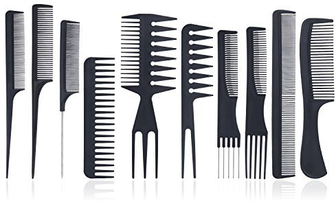 Meersee 10 Pezzi Pettine a Denti Larghi Pettine Capelli Uomo e Donne per Salone Capelli Barbiere Acconciature