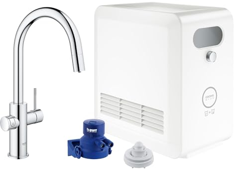 GROHE 31251002 Blue Professional Kitchen Faucet Starter Kit, Starlight Chrome